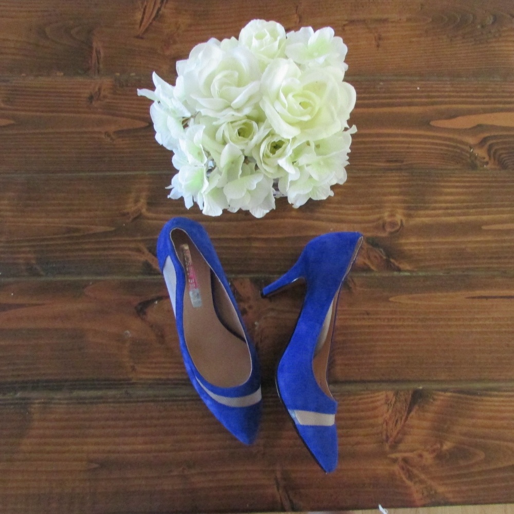 Audrey Brooke Blue Suede Pumps/Heels 9.5